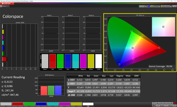Spazio colore (True Tone disattivato, spazio colore di destinazione sRGB)
