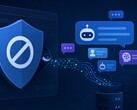 Illustrazione di un blocco pubblicitario che registra di nascosto i messaggi delle chat basate sull’intelligenza artificiale