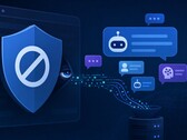 Illustrazione di un blocco pubblicitario che registra di nascosto i messaggi delle chat basate sull’intelligenza artificiale