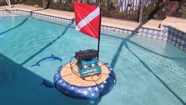 Il compressore e le batterie sono montati su una 