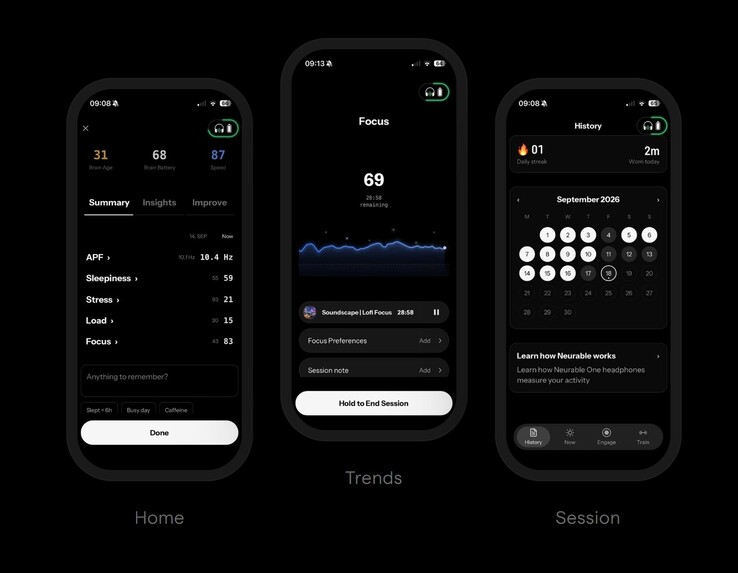 L'app per smartphone consente di accedere facilmente ai dati EEG.