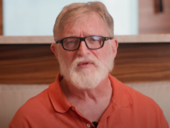 Uno screengrab del messaggio video preregistrato di Gabe Newell per l'International 2025 (fonte: DotaCinema YT)