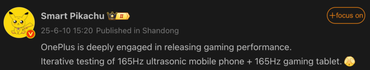 Dettagli trapelati sui prossimi dispositivi di gioco di OnePlus. (Fonte immagine: Weibo - traduzione automatica)