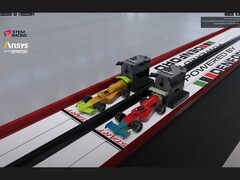 Synopsys e Nvidia debuttano una pista gemella digitale per lo STEM Racing in stile F1, combinando Ansys Discovery e Omniverse, in vista della stagione 2025-26. (Fonte immagine: Ansys via YouTube)