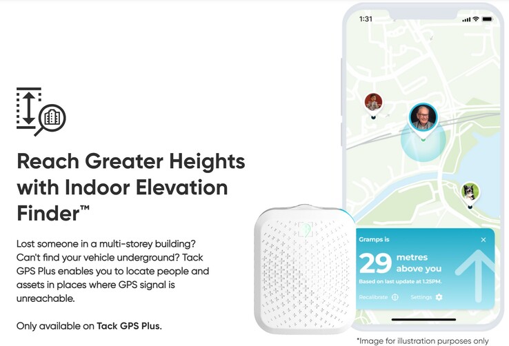Il nuovo Tack GPS Plus aggiunge l'Indoor Elevation Finder per localizzare più rapidamente le persone smarrite all'interno di edifici a più piani. (Fonte: Tack One)
