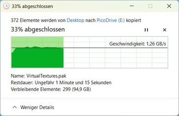 Avvio della copia fino a circa 40 s: 1.3 GB/s