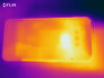 Distribuzione del calore sul retro del dispositivo sotto carico