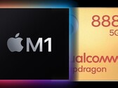 Il SoC Apple M1 nel nuovo iPad Pro sarà un duro sfidante per un tablet rivale alimentato dallo Snapdragon 888. (Fonte immagine: Apple/Qualcomm - modificato)