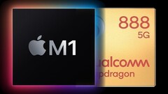 Il SoC Apple M1 nel nuovo iPad Pro sarà un duro sfidante per un tablet rivale alimentato dallo Snapdragon 888. (Fonte immagine: Apple/Qualcomm - modificato)