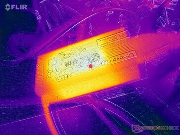 L'adattatore CA raggiunge oltre 41 C quando si utilizzano carichi impegnativi