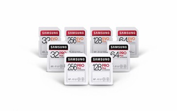 La gamma completa delle nuove schede SD Samsung... (Fonte: Samsung US)