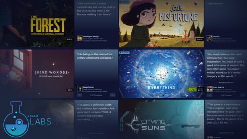 Vengono mostrate le raccomandazioni della Steam Community