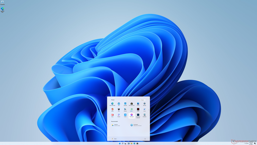 La barra delle applicazioni di Windows 11 con il nuovo menu di avvio in stile Windows 10X