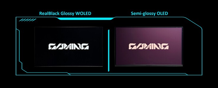 Il rivestimento dello schermo RealBlack Glossy garantisce neri più profondi rispetto agli OLED opachi. (Fonte: Gigabyte)