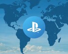 Logo dell'account PlayStation visualizzato sulla mappa del mondo