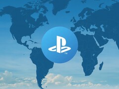 Logo dell'account PlayStation visualizzato sulla mappa del mondo