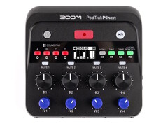 Lo Zoom PodTrak P4next offre podcast raffinati con la riduzione del rumore AI, il perfezionamento del tono vocale e la compressione del suono. (Fonte: Zoom)