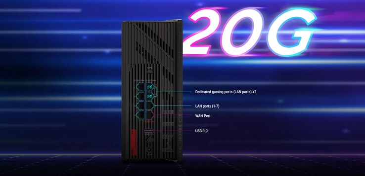 Due porte Ethernet sono apparentemente destinate ai dispositivi di gioco (Fonte immagine: Asus)