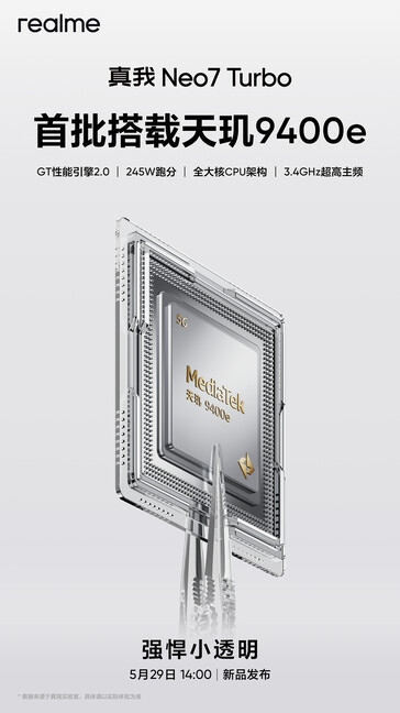 ...e il chipset. (Fonte: Realme via Weibo)