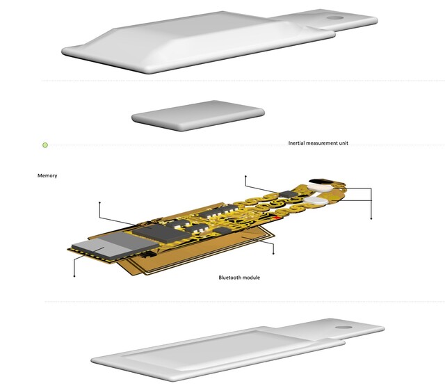 Il sensore wireless della NWU contiene batteria, memoria flash, Bluetooth e microfoni.  (Fonte: Università Northwestern)