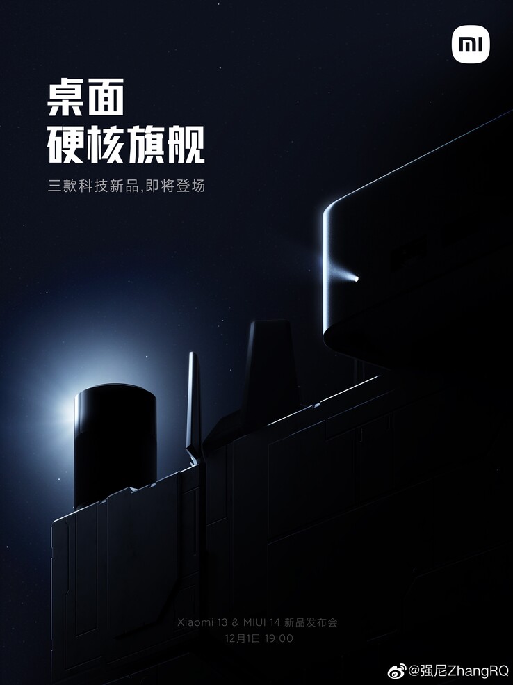 ... potrebbe essere affiancato da un PC completo sul palco durante l'evento 13/MIUI 14. (Fonte: I am HYK via Weibo, Xiaomi via Weibo)