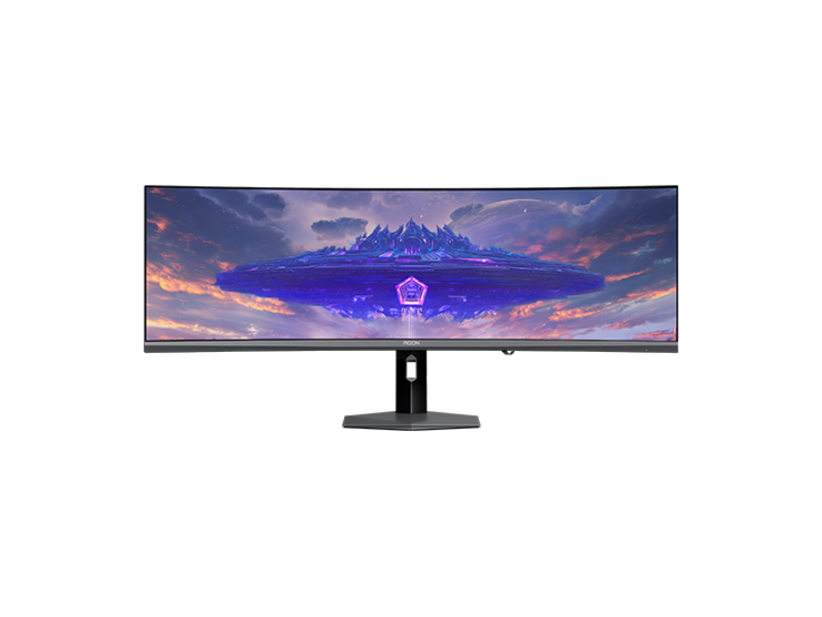 Vista frontale del monitor da gioco curvo AOC Agon Pro AGP497UCZD