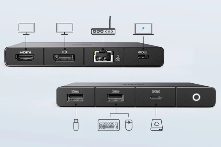 L'hub USB-C Anker 556 (8-in-1, USB4). (Fonte: Anker)