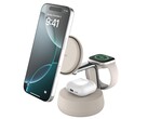 Il nuovo dock Belkin Qi2 25W 3-in-1 dovrebbe ricaricare l'iPhone 16 da 0 a 50% in 25 minuti utilizzando iOS 26 o più recente. (Fonte: Belkin)