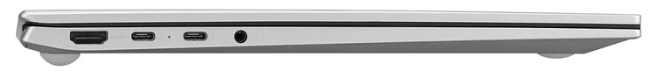 Lato sinistro: HDMI, 2x Thunderbolt 4/USB 4 (Type-C; Power Delivery, DisplayPort), audio combinato