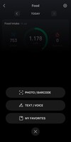 Una schermata della nuova opzione I miei preferiti nello strumento Diario alimentare di Zepp App. (Fonte: Zepp App)