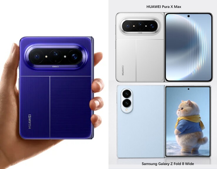 Galaxy Z Fold8 Wide si mostra accanto al Huawei Pura X Max.
