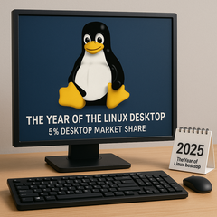 Linux raggiunge il 5% di quota di mercato dei sistemi operativi desktop, indicando una crescente adozione tra i consumatori e i giocatori. (Immagine generata da ChatGPT)