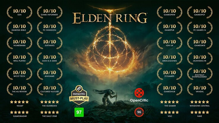 Elden Ring è stato molto lodato da molti recensori. (Fonte: @ELDENRING)