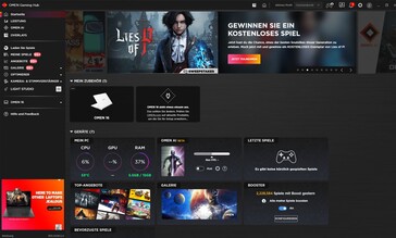 Anche la schermata iniziale di Omen Gaming Hub è molto sovraccarica