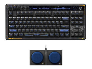 La tastiera meccanica 8BitDo Retro 87 Mecha Break: Panther Edition è dotata di due Super Button e 21 keycaps extra. (Fonte: 8BitDo)