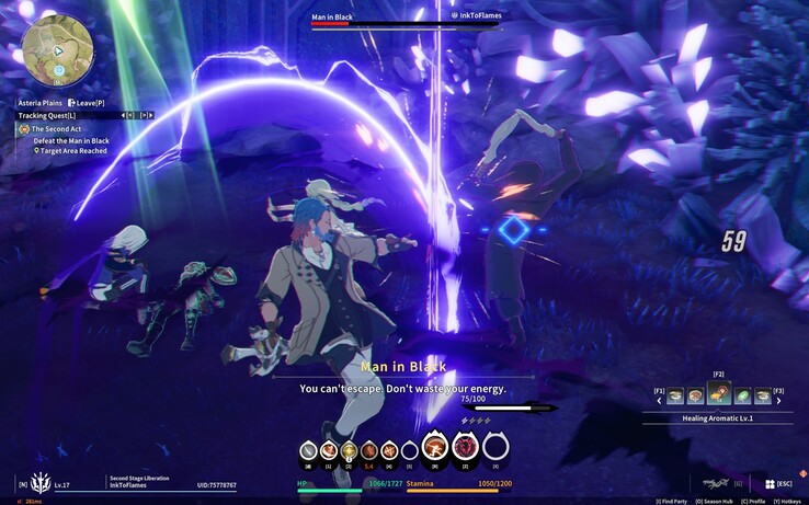 A differenza della maggior parte dei MMORPG che si basano sulla rotazione delle abilità e sulla giocoleria dei cooldown, Star Resonance offre un combattimento incentrato sull'azione. (Fonte: Darryl Linington - Notebookcheck)