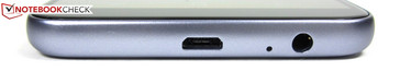 Lato inferiore: porta Micro USB 2.0, jack 3.5 mm