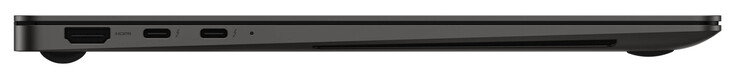 Lato sinistro: HDMI, 2x Thunderbolt 4 (USB-C; Power Delivery, DisplayPort)