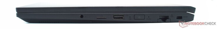 3.jack per cuffie da 5 mm, lettore di schede microSD, USB Type-A, Gigabit LAN, slot Kensington