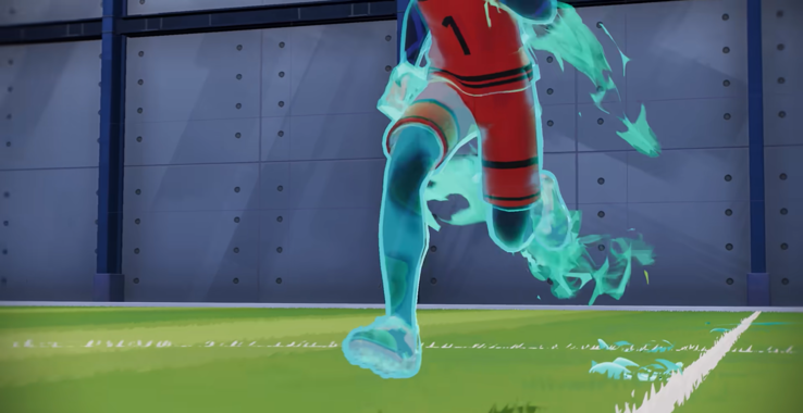L'aura blu ghiaccio di Rin.