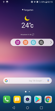 LG V30: home screen con barra fluttuante