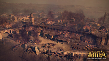Un'immagine che mostra una città in Total War: Attila.