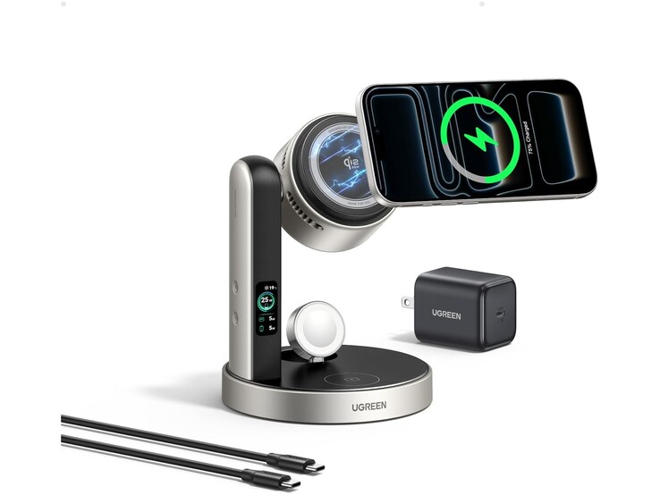 La stazione di ricarica viene fornita con un adattatore e un cavo USB-C
