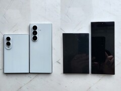 Presunti modelli di design trapelati dell’ Galaxy, dello Z Fold 8 (il modello più largo) e del Fold 8 Ultra.