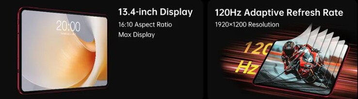 Il grande tablet Android ha uno schermo a 120Hz (Fonte: Teclast)