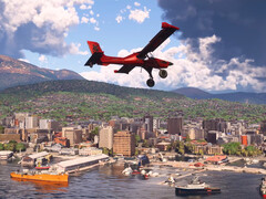 Hobart, Tasmania, Australia, come si vede nell'ultimo aggiornamento di Microsoft Flight Simulator 2024.