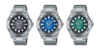 Da sinistra a destra: gli orologi Casio Marine Sports MTD-140D-1AV, MTD-140D-2AV e MTD-140D-3AV. (Fonte immagine: Casio, a cura)