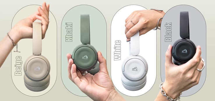 Le cuffie JVC Kenwood HA-S60W sono disponibili in quattro rilassanti colori opachi: beige, kaki, bianco e nero. (Fonte: JVC Kenwood)