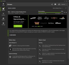 Nvidia GeForce Game Ready Driver 556.12 in download nell'applicazione Nvidia (Fonte: Proprio)