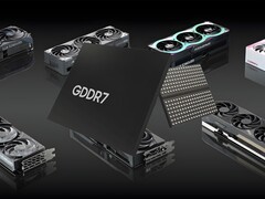 Memoria GDDR7 mostrata con le GPU Nvidia RTX serie 50 (Fonte immagine: Memphis Electronic, Nvidia Blog con modifiche)